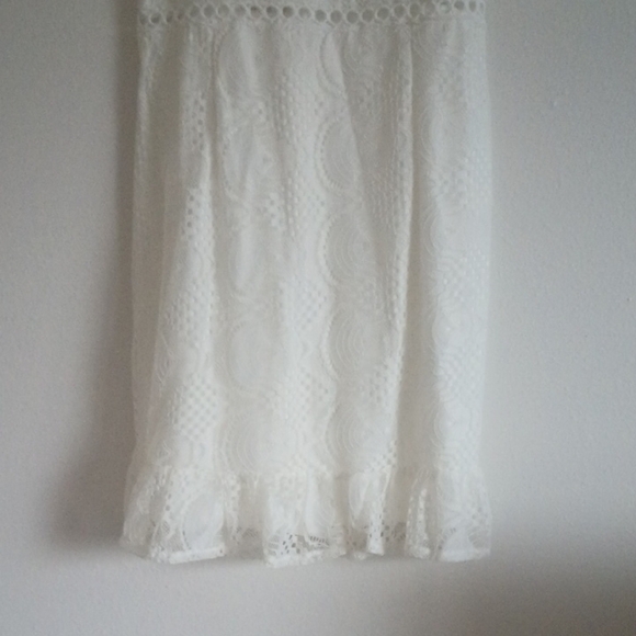 EillyBazar Short Sleeve White Lace Summer Dress Sz M. NWOT Bridal Shower Dress - Picture 4 of 7